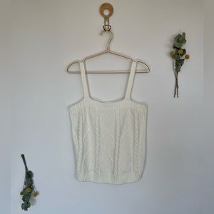 Elegant White Knit Tank Top